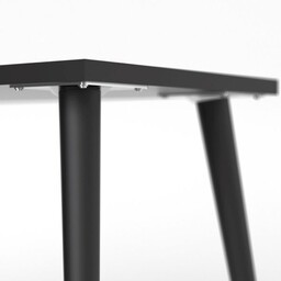 Biurko narożne białe / czarne mat 145 cm