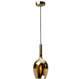 Lampa Wisząca Lugano Złoty Szklany Klosz 1xE14 15x100cm