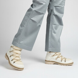 Kampa Białe Botki Damskie Ocieplane Obuwie