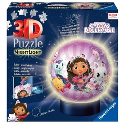 3D Świecąca Kula: Koci Domek Gabi 72 elementy