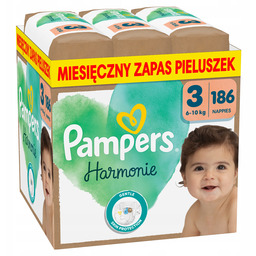 Pampers Harmonie Rozmiar 3 186 szt. Pieluszki Miesięczny