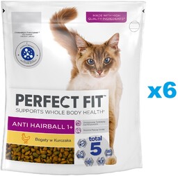 PERFECT FIT (Hairball 1+) 6x750 g Bogaty