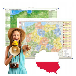 Polska mapa ścienna dwustronna fizyczno-administracyjna, ArtGlob