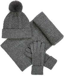 Komplet Zimowy Damski Młodzieżowy Czapka Szalik Rękawiczki Ciepły