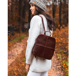 DAN-A T65 koniakowy plecak skórzany damski