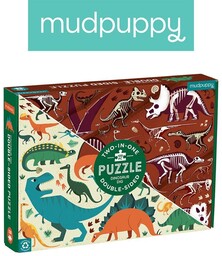 Mudpuppy, puzzle, dwustronne, Dinozaury, 100 el.