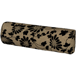 Pokrowiec na zagłówek Vimle, czarne kwiaty na beżowym