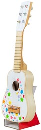 Drewniana biała Gitara w gwiazdki BJ923- Bigjigs, instrumenty
