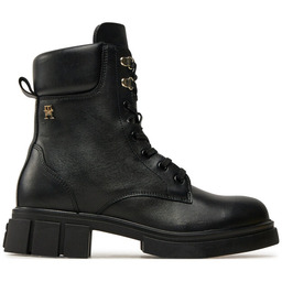 Trapery Tommy Hilfiger Lace-Up Biker Leather FW0FW08167 Czarny