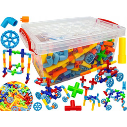 Klocki Słomki Konstrukcyjne Rurociąg 340 El Kolorowe Rurki