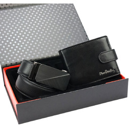 Pierre Cardin zestaw męski skórzany rozbudowany portfel