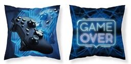 Detexpol Poszewka dziecięca 40x40 granatowa niebieska game over