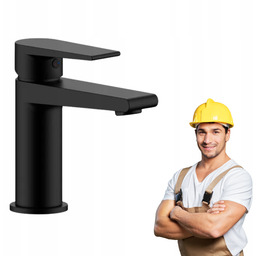 Bateria umywalkowa Stojąca Kran Wylewka czarna Alto Sensea