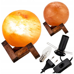 Lampa Solna Kula Himalajska Nowoczesna Lampka Nocna Jonizator