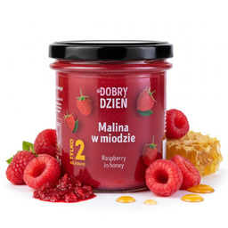 Miód kremowany z maliną naturalny z malinami 375