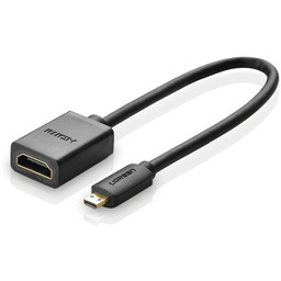 Kabel przejściówka HDMI micro 20cm czarny