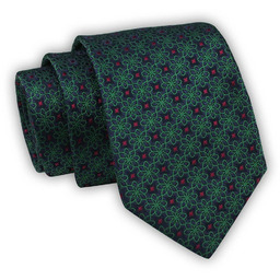 Krawat Alties (7 cm) - Zielony w Geometryczny