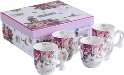 London Boutique Zestaw kubków 4 Fine China Shabby