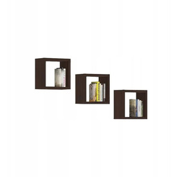 Półka wisząca K 25x25cm wenge zestaw 3 szt.