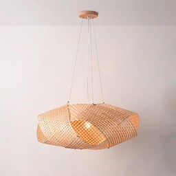 BARCELONA LED Duża Lampa Wisząca z Naturalnego Rattanu
