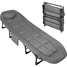 GarveeLife Łóżko kempingowe, składane łóżko polowe, z materacem
