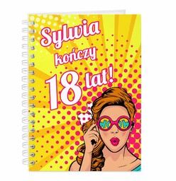 Notatnik kołonotatnik z nadrukiem dla niej na 18