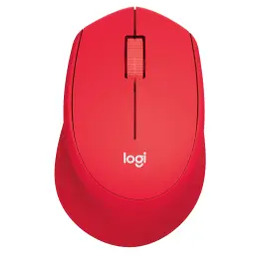 Logitech M330 Silent Plus Czerwony Myszka komputerowa