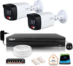 DAHUA Zestaw monitoringu IP 2 kamery IPC-HFW1439TL1-A-IL 4Mpx