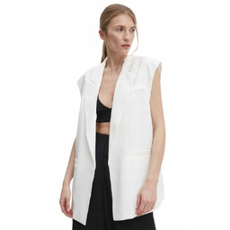 BIAŁA KAMIZELKA DAMSKA ELEGANCKA BEZ KAPTURA M/L 1I_A