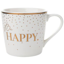 Kubek Gold Happy 400 ml biały