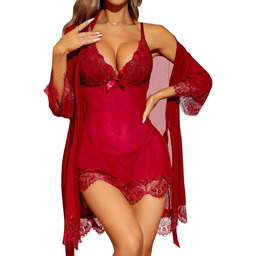 Seksowna Bielizna Nocna Czewona Dla Kobiet Koronkowa +