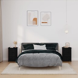vidaXL Szafki nocne, 2 szt., czarny, 40x35x61,5cm, lite