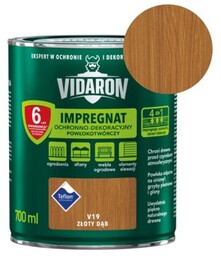 VIDARON Impregnat Ochronno-Dekoracyjny Powłokotwórczy V19 złoty dąb 0,7L