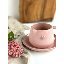 Pakamera Filiżanka ze spodkiem beczułka ręcznie robiona 250