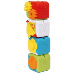 Chicco kolorowe kostki edukacyjne do układania, wielofunkcyjne sensoryczne.