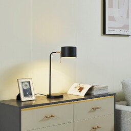 Lampa Stołowa Lindby, Kaida, czarny, salon, metal, nowoczesny