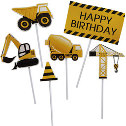 Pikery na babeczki Budowa - 6 szt.