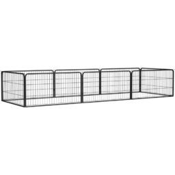 vidaXL Kojec dla psa, 8 panele, czarny, 100x50