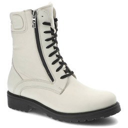 Simen Białe Botki Damskie Modne Skórzane Buty