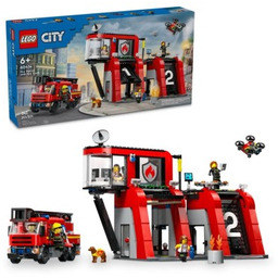 LEGO City 60414 - Remiza strażacka z wozem
