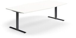 Stół konferencyjny QBUS, kształt łodzi, 2400x1200 mm, rama