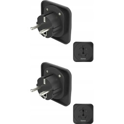 Adapter podróżny Hama gniazdo uniwersalne wtyk Eu x2