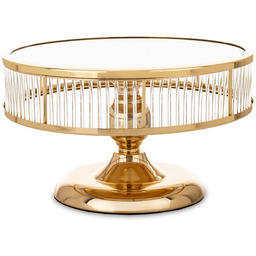 Patera dekoracyjna lustrzana złota okrągła glamour 18x30x30 176129