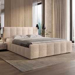 Łóżko tapicerowane z pojemnikiem SFG0166P 120x200 Boucle Cappuccino