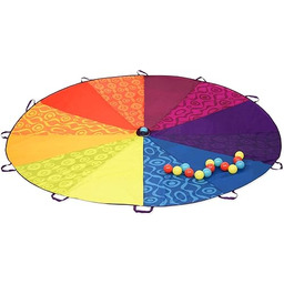 Kolorowa chusta zamachowa XL z piłkami