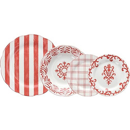 Tognana Riviera, Serwis potraw 18 sztuk, porcelana, czerwony
