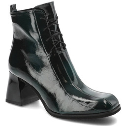 Clasicco Zielone Botki Skórzane Ocieplane Buty Damskie