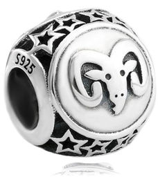 Rodowany srebrny charms do pandora znak zodiaku baran