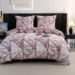 Pościel z satyny bawełnianej dwustronna z marmurkowym wzorem