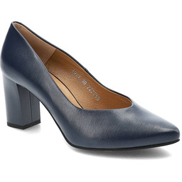 Clasicco Granatowe Czółenka Eleganckie Skórzane Buty